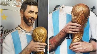 Estupor en Mar del Plata: decapitaron una estatua de Lionel Messi