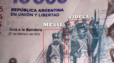 Polémica por los billetes de $ 10.000: ¿es verdad que aparecen Messi y Videla?