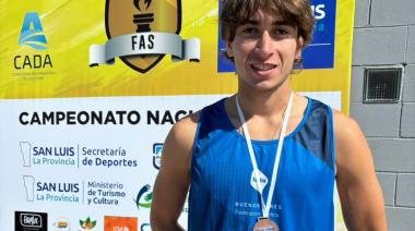 Medallas de bronce individual y plata por equipos para Santino Marchetti en el Argentino U23