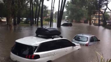 Violento temporal en la Costa provocó inundaciones en Pinamar, un tornado en Mar Chiquita y granizo en Miramar