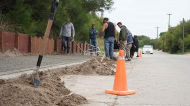 Avanza la construcción del paseo peatonal en Avenida 2