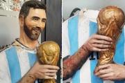 Estupor en Mar del Plata: decapitaron una estatua de Lionel Messi